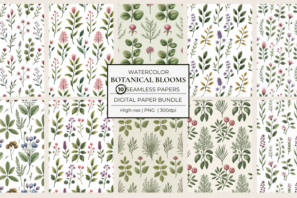 Botanical Blooms Seamless Papers