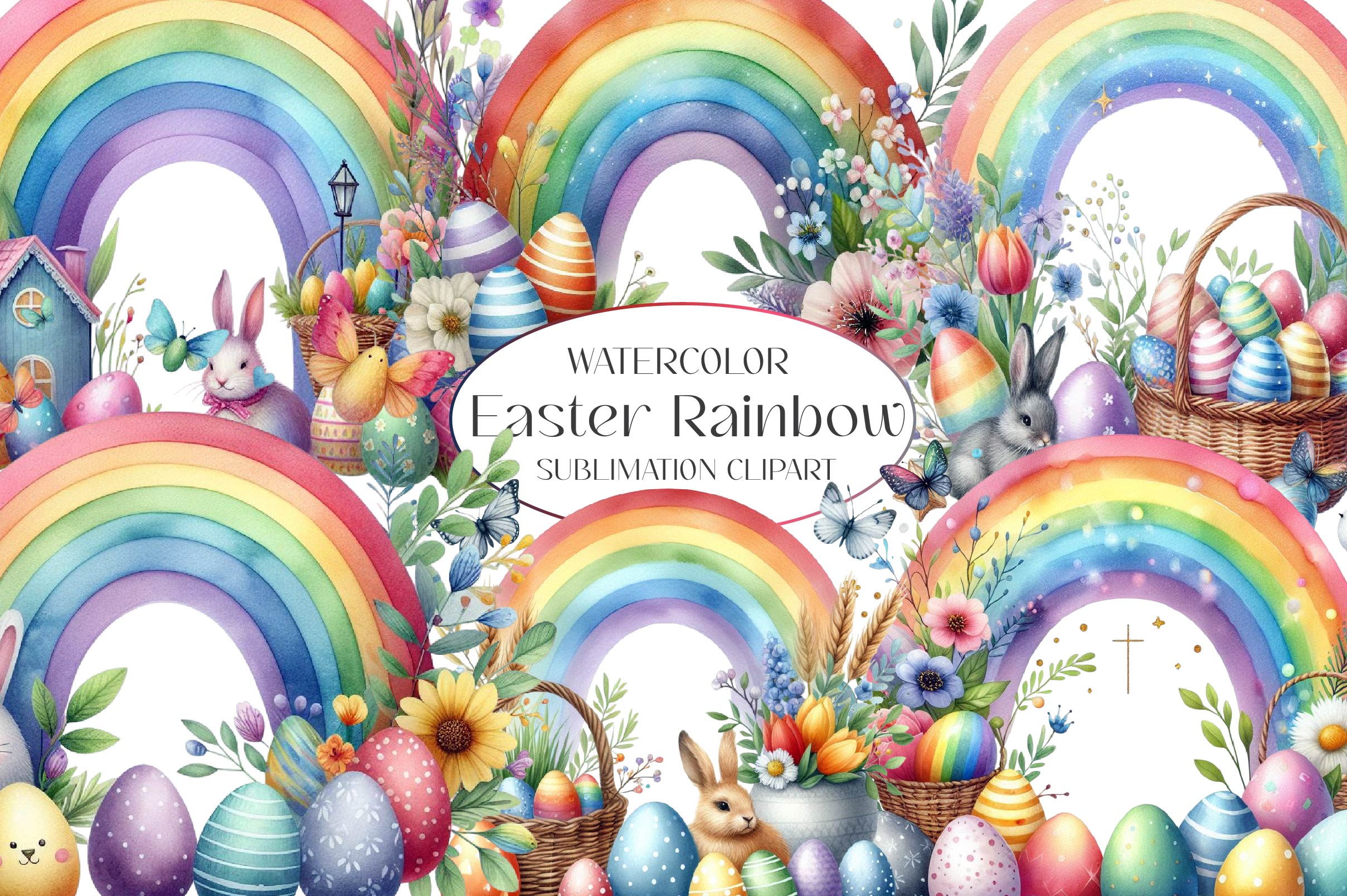 Easter Rainbow Clipart Bundle - CraftNest - Digital Crafting and Art