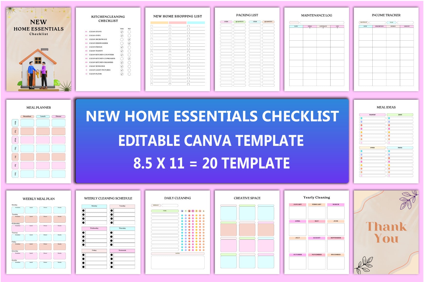 New Home Essentials Checklist Planner