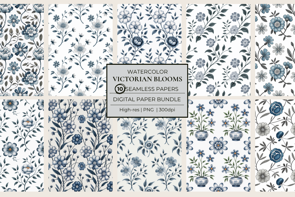 Victorian Blooms Seamless Papers
