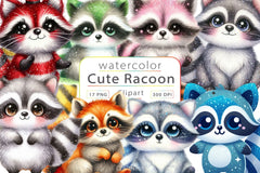 Cute Raccoon Clipart Bundle 3 - CraftNest - Digital Crafting and Art