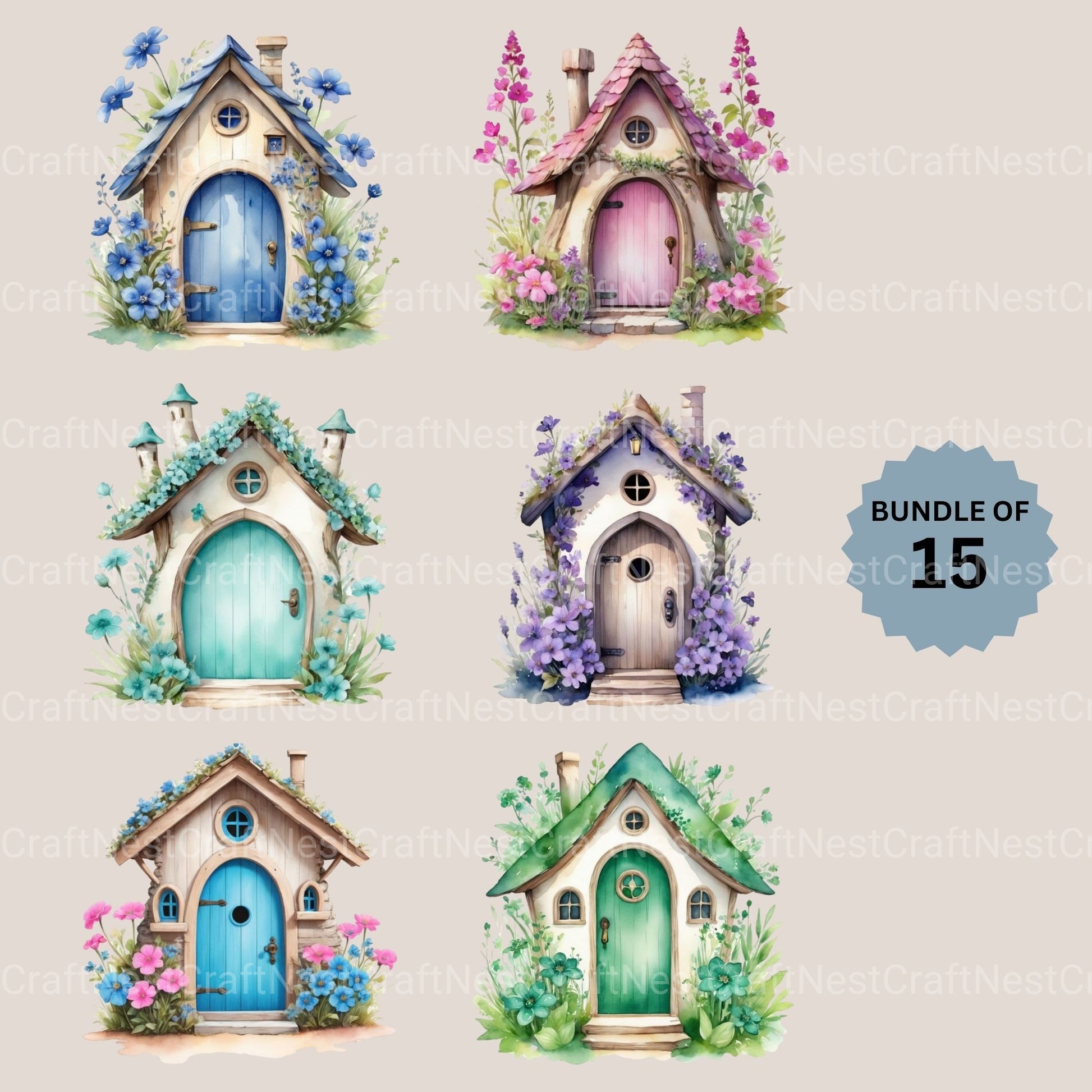 Houses Clipart Bundle 3 - CraftNest - Digital Crafting and Art