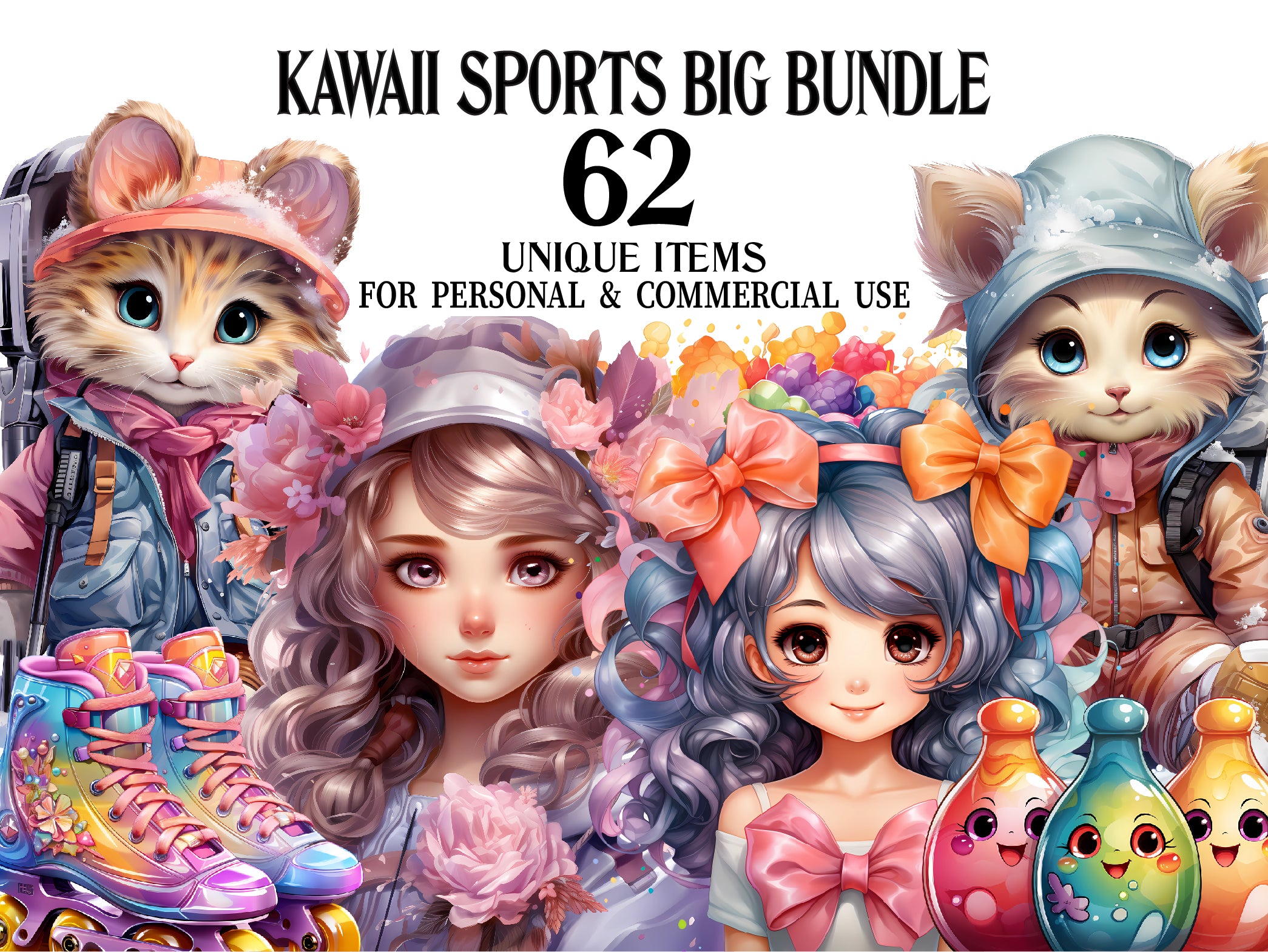 Kawaii Sports Clipart - CraftNest