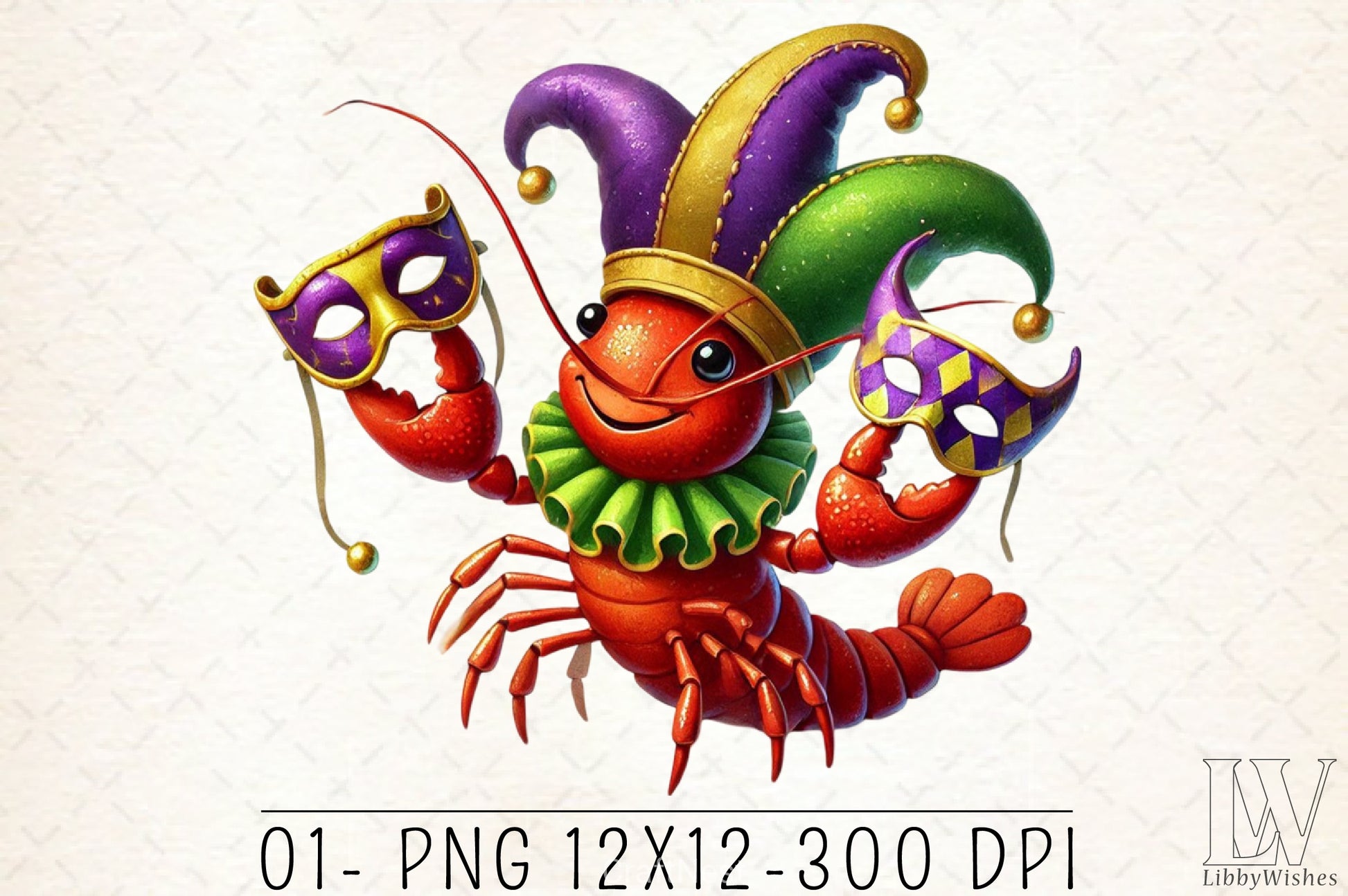 Lobster Mardi Gras Clipart Bundle 3 - CraftNest - Digital Crafting and Art