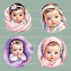 Baby Girls Clipart Bundle - CraftNest - Digital Crafting and Art