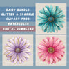 Daisies Glitter Clipart Bundle