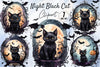 Night Black Cat Clipart Bundle