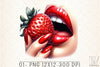 Glossy Red Lips & Strawberry Clipart Bundle 5