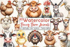 Cute Farm Animals Clipart Bundle 2 - CraftNest - Digital Crafting and Art