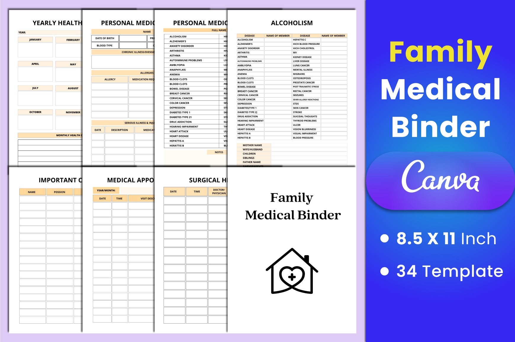 Family Medical Binder Planner