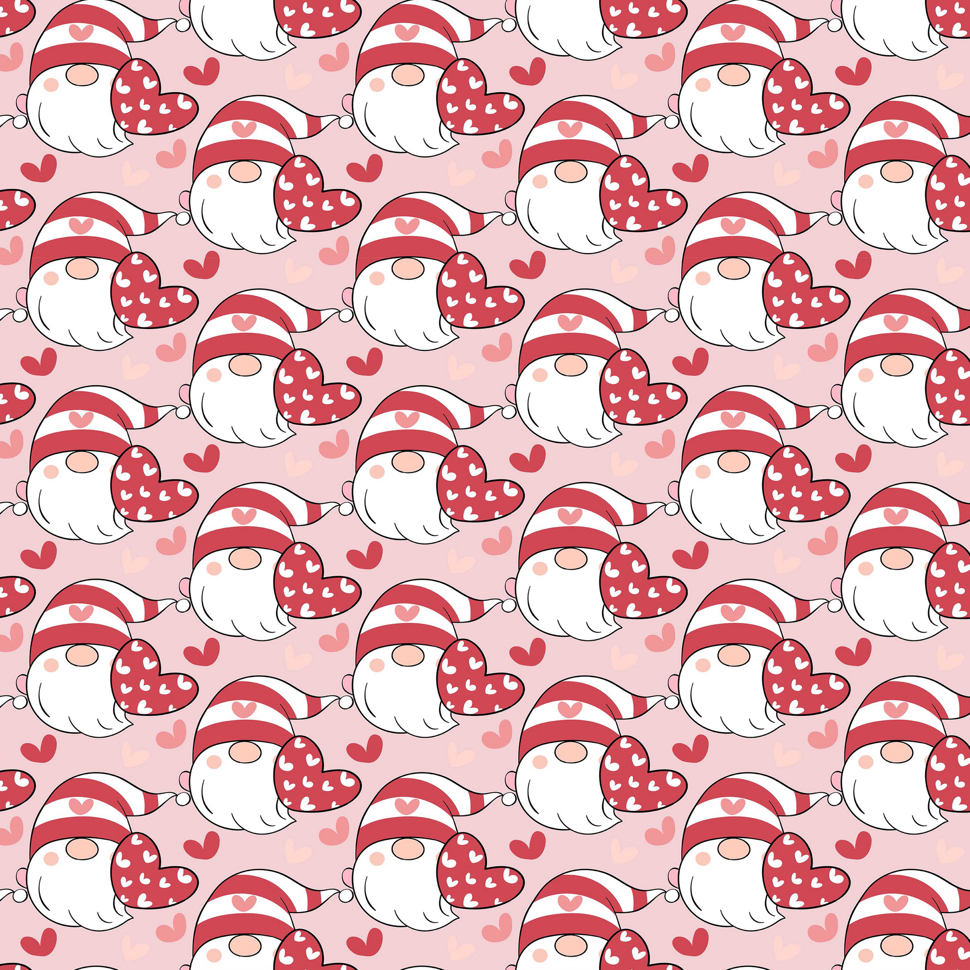 Valentines Day Gnome Seamless Digital Paper - CraftNest - Digital Crafting and Art