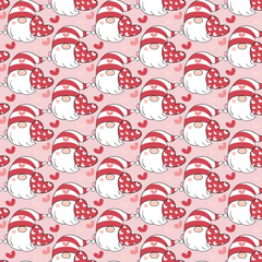 Valentines Day Gnome Seamless Digital Paper - CraftNest - Digital Crafting and Art