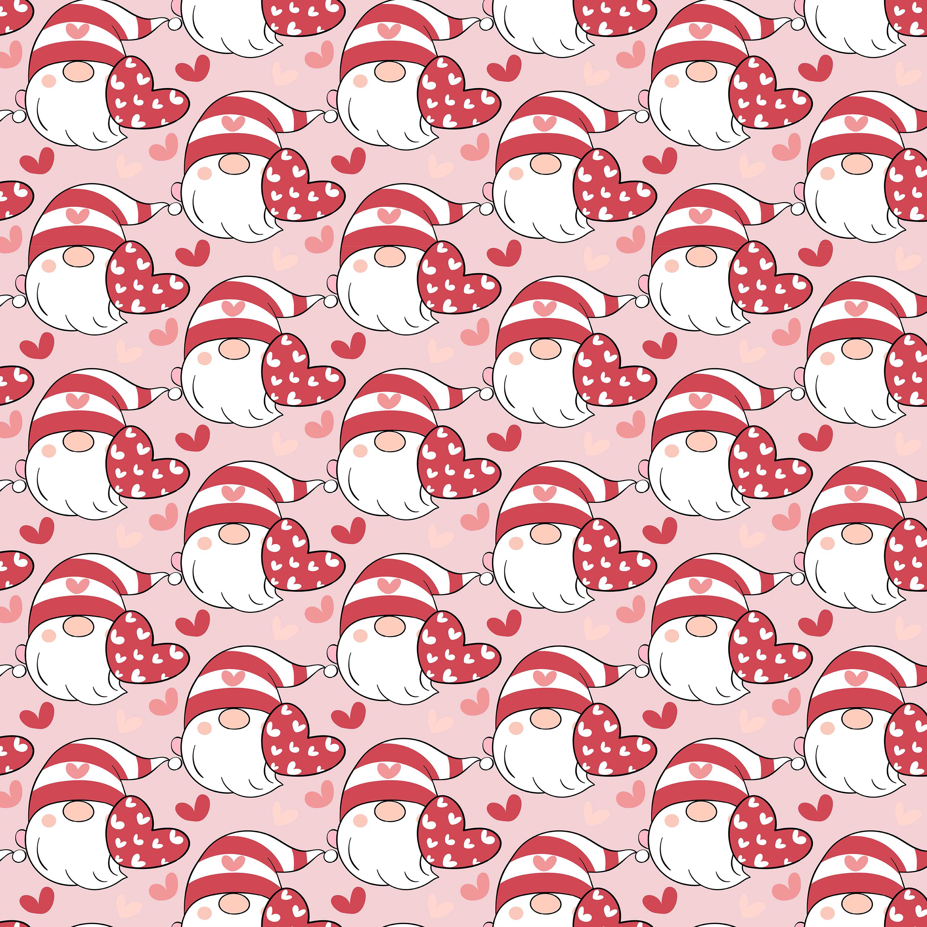 Valentines Day Gnome Seamless Digital Paper - CraftNest - Digital Crafting and Art