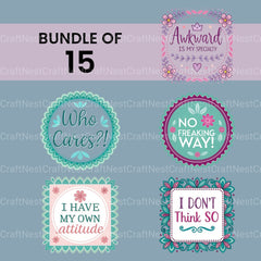 Sarcastic Words Clipart Bundle - CraftNest - Digital Crafting and Art