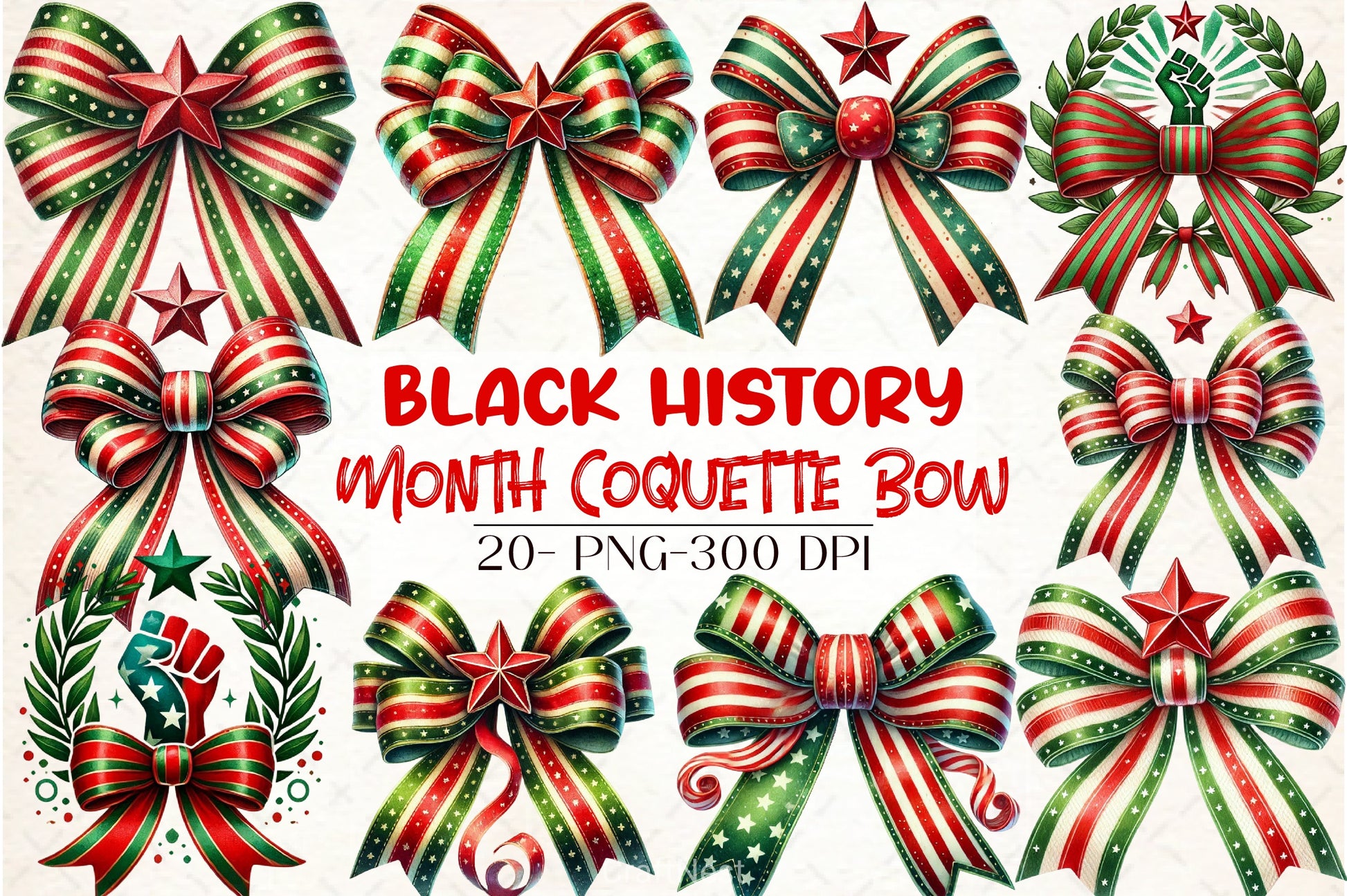 Black History Month Bow Clipart Bundle - CraftNest - Digital Crafting and Art