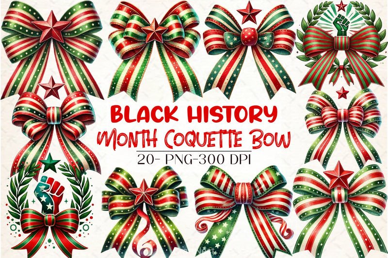 Black History Month Bow Clipart Bundle - CraftNest - Digital Crafting and Art
