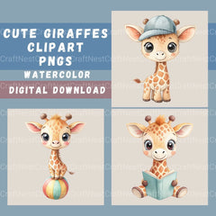 Cute Giraffes Clipart Bundle - CraftNest - Digital Crafting and Art