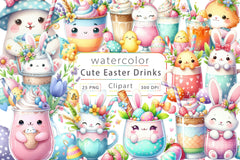 Cute Easter Drinks Clipart Bundle 2 - CraftNest - Digital Crafting and Art