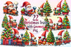 Christmas Train With Gnomes Clipart Bundle 2