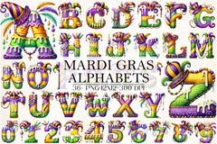 Mardi Gras Alphabet Clipart Bundle - CraftNest - Digital Crafting and Art