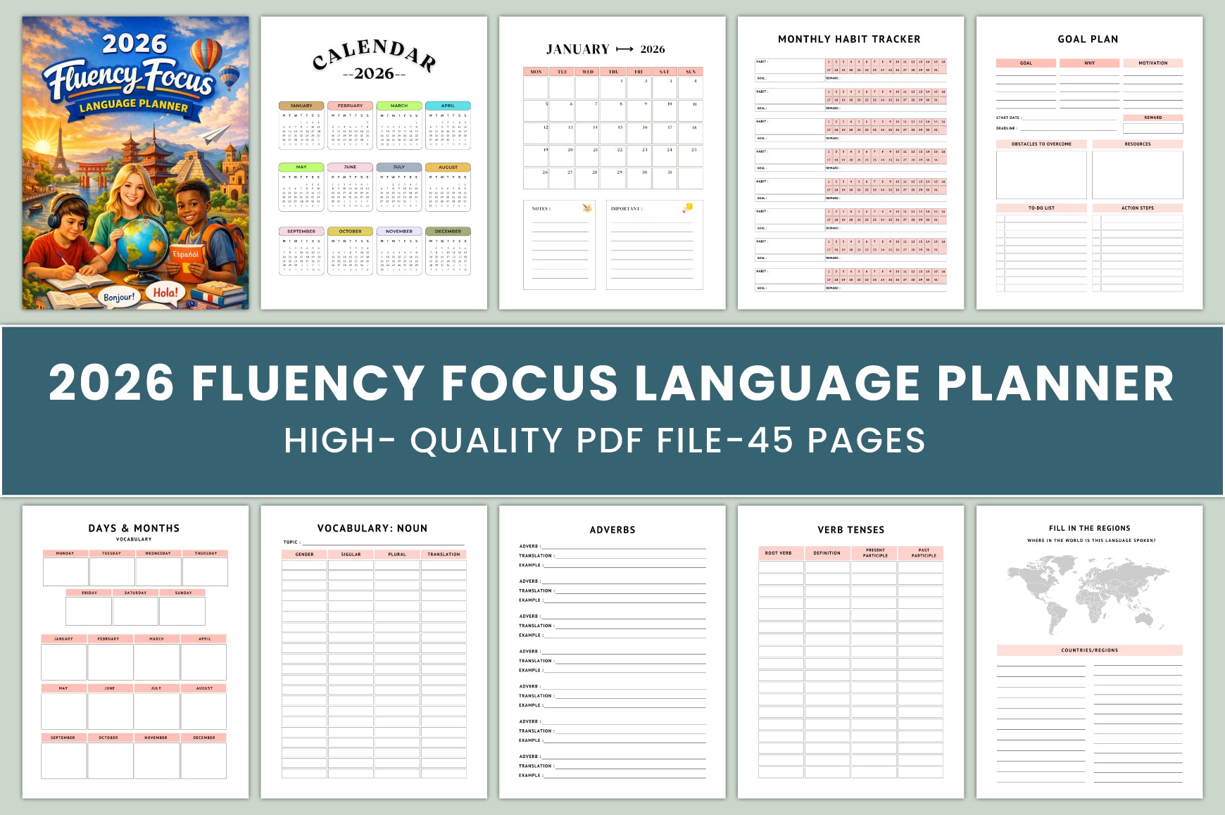 Fluency Focus Language Planner