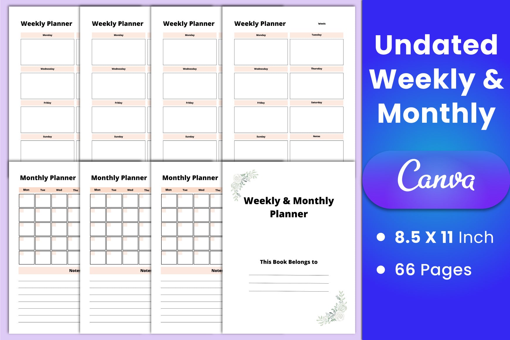 Weekly and Monthly Planner