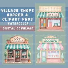 Village Shops Clipart Bundle - CraftNest - Digital Crafting and Art