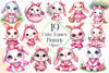 Cute Easter Bunny Clipart Bundle 8