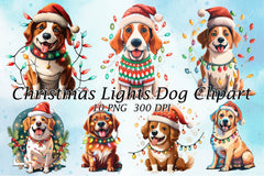 Christmas Lights Dog Clipart Bundle - CraftNest - Digital Crafting and Art