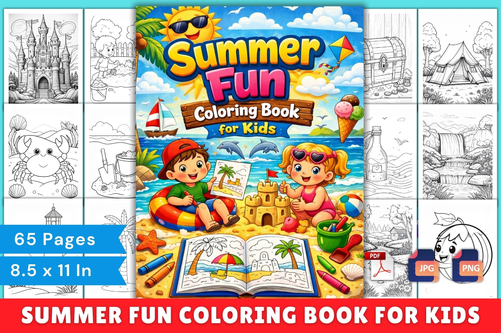 Summer Fun Coloring Book for Kids