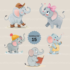 Elephant Clipart Bundle - CraftNest - Digital Crafting and Art