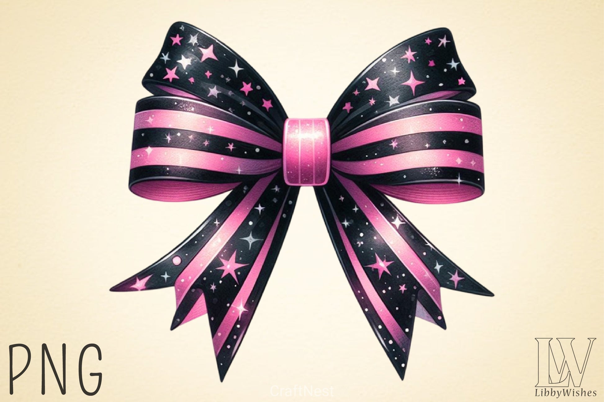 Black & Pink Bow Clipart Bundle - CraftNest - Digital Crafting and Art