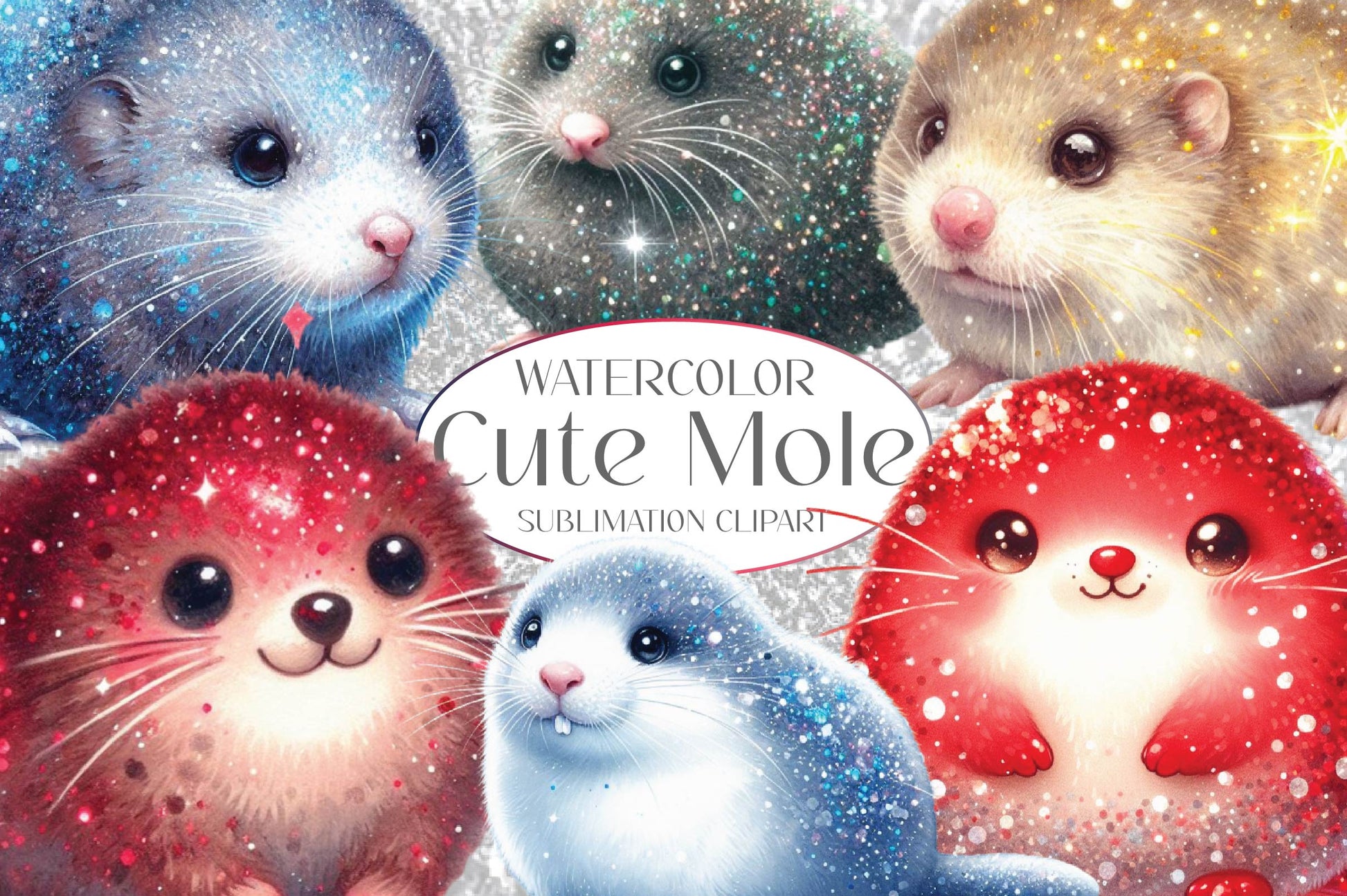 Glitter Mole Clipart Bundle - CraftNest - Digital Crafting and Art