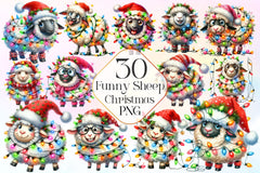 Christmas Funny Sheep Clipart Bundle 2 - CraftNest - Digital Crafting and Art