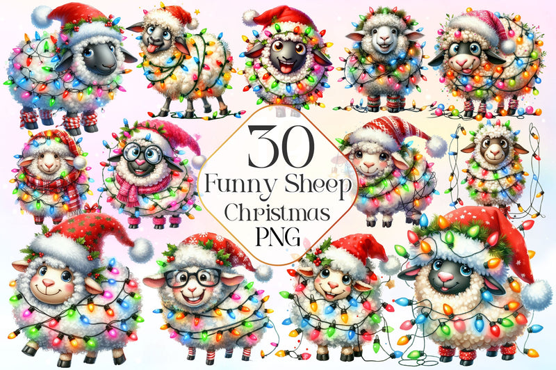 Christmas Funny Sheep Clipart Bundle 2 - CraftNest - Digital Crafting and Art