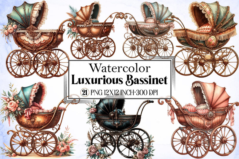 Luxurious Bassinet Clipart Bundle - CraftNest - Digital Crafting and Art