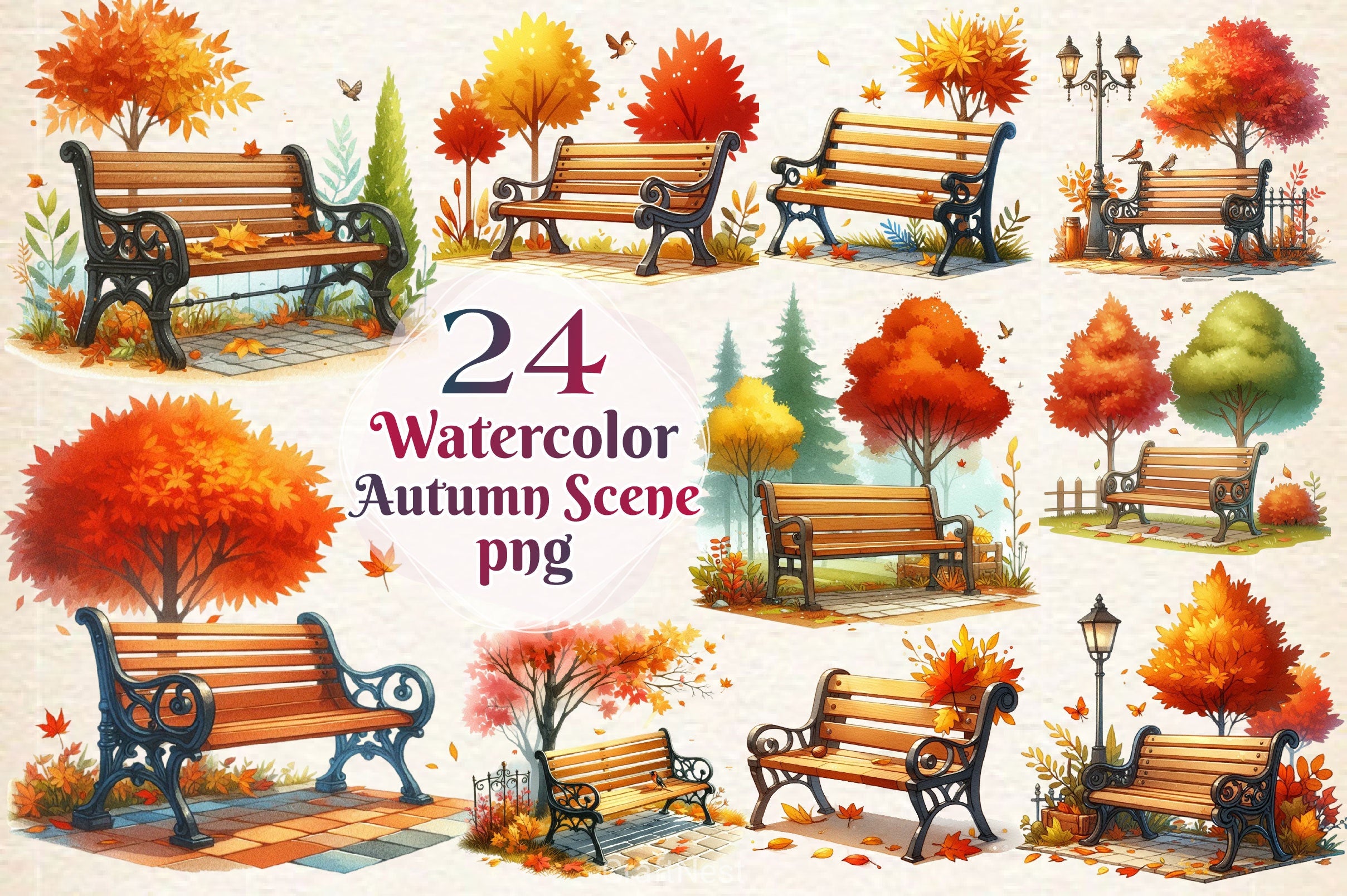 Autumn Scene Clipart Bundle 2 - CraftNest - Digital Crafting and Art