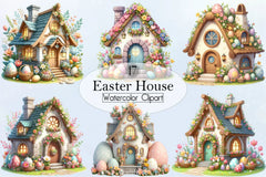 Easter House Clipart Bundle - CraftNest - Digital Crafting and Art