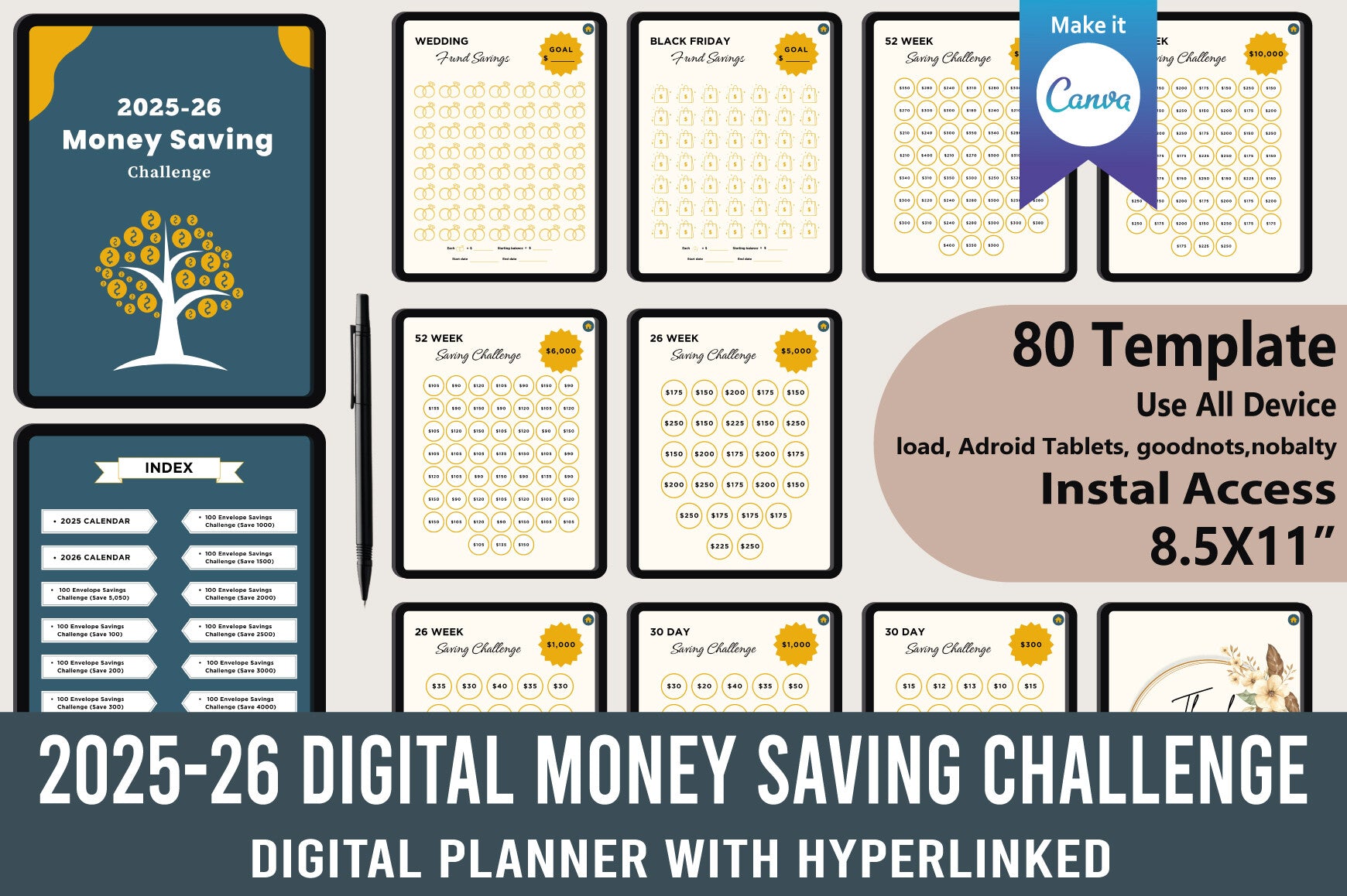 Money Saving Challenge Planner