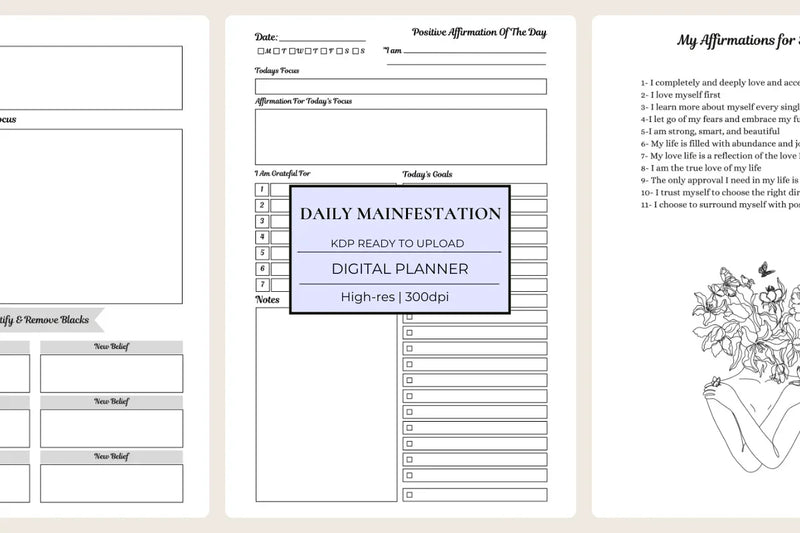 Daily Manifestation Journal KDP Planner - CraftNest - Digital Crafting and Art