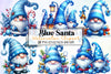 Blue Santa Clipart Bundle