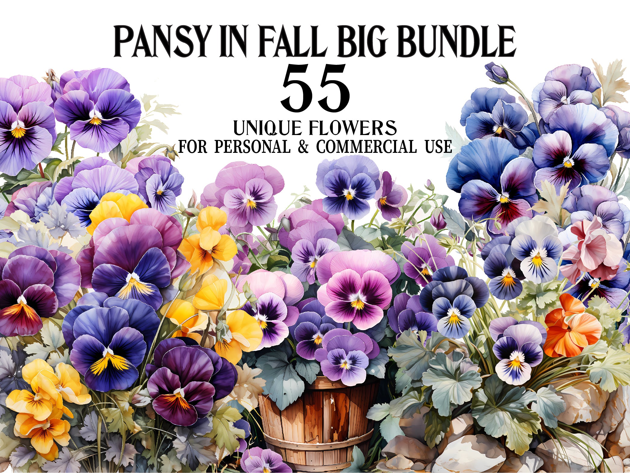 Pansy Palette In Fall Clipart - CraftNest