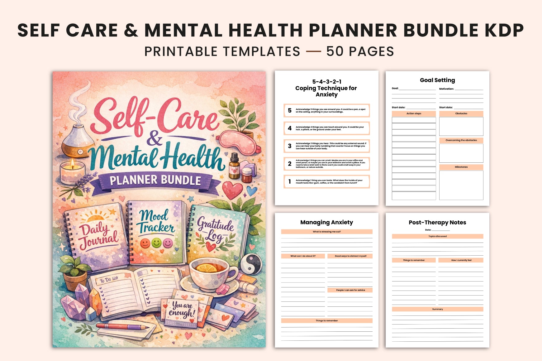Self Care Mental Health Planner