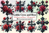 Gothic Cross & Rose Clipart Bundle