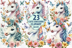 Cute Unicorn Clipart Bundle 6 - CraftNest - Digital Crafting and Art