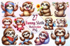 Funny Sloth Clipart Bundle 2