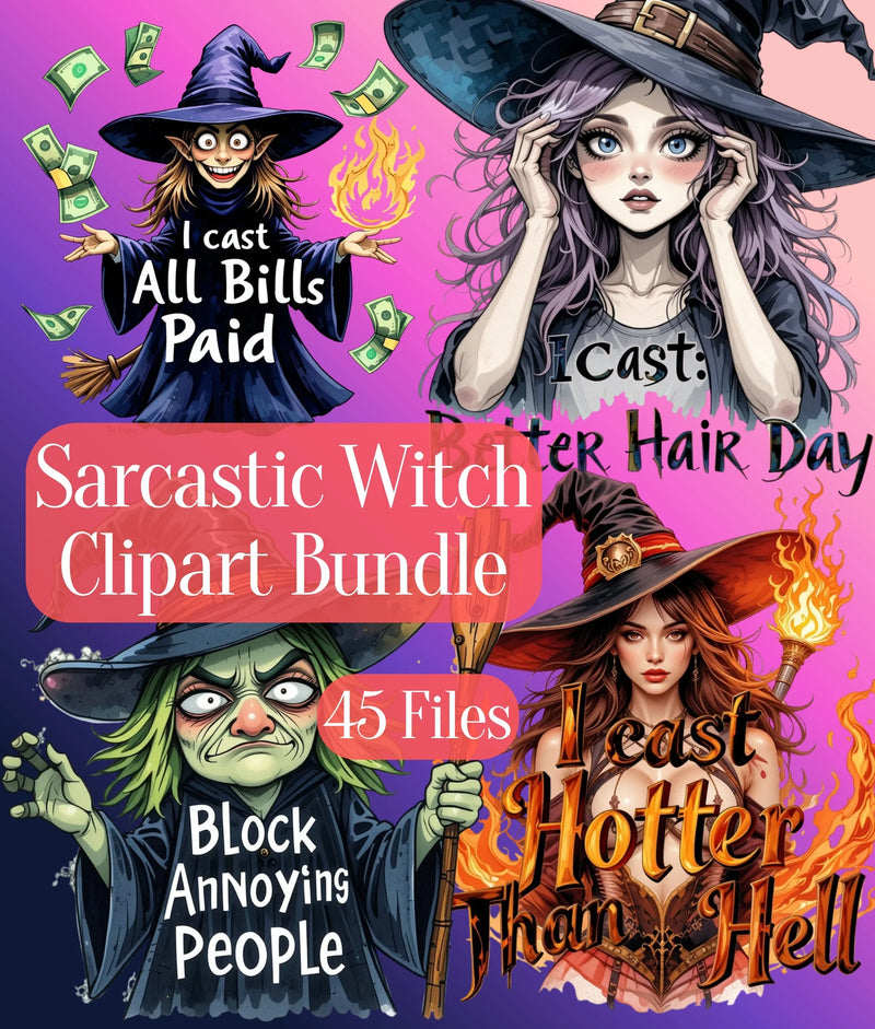 Sarcastic Witch Clipart Bundle - CraftNest - Digital Crafting and Art