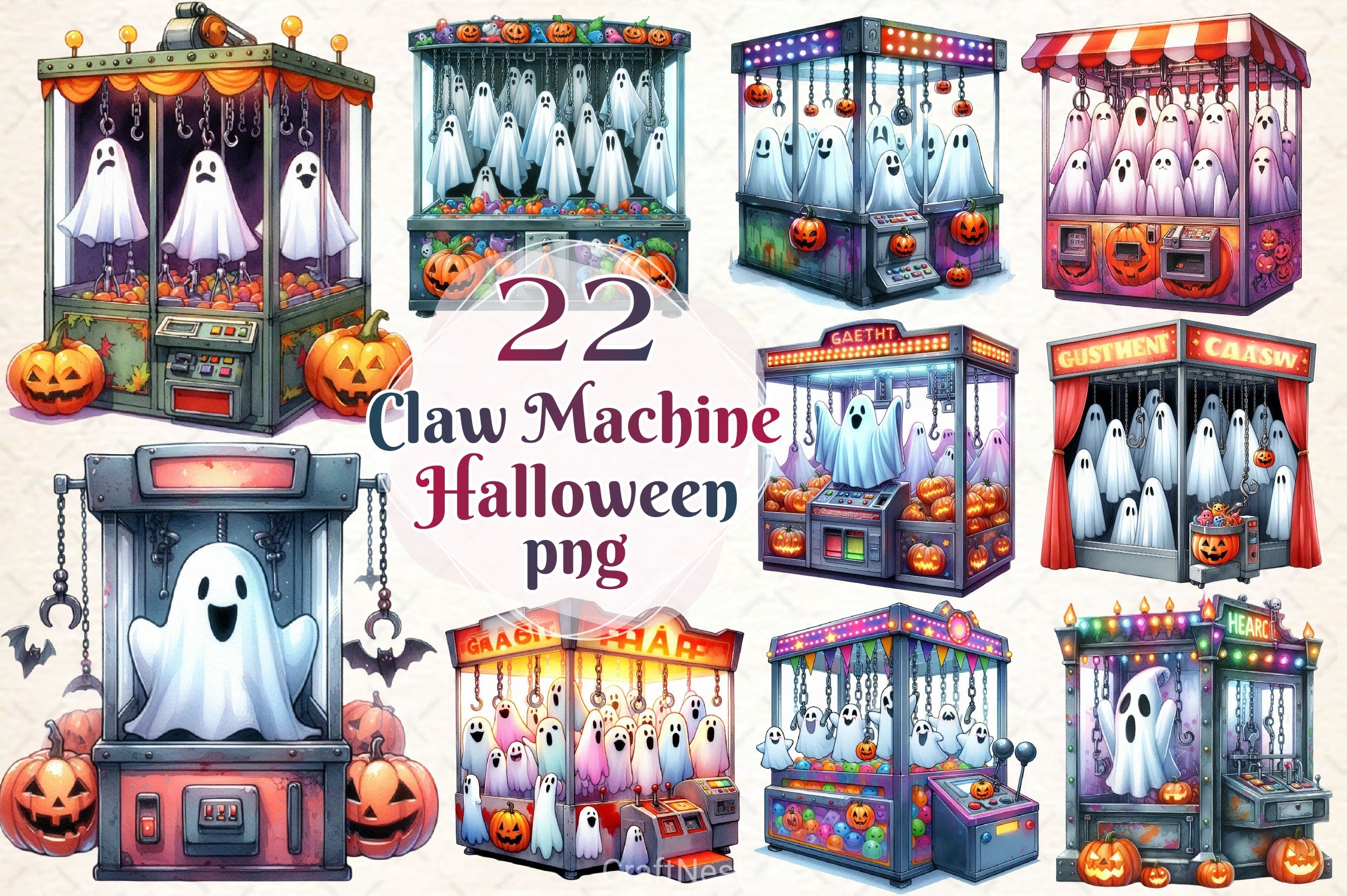 Halloween Claw Machine Clipart Bundle - CraftNest - Digital Crafting and Art