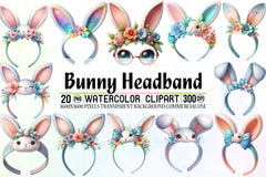 Bunny Headband Clipart Bundle - CraftNest - Digital Crafting and Art