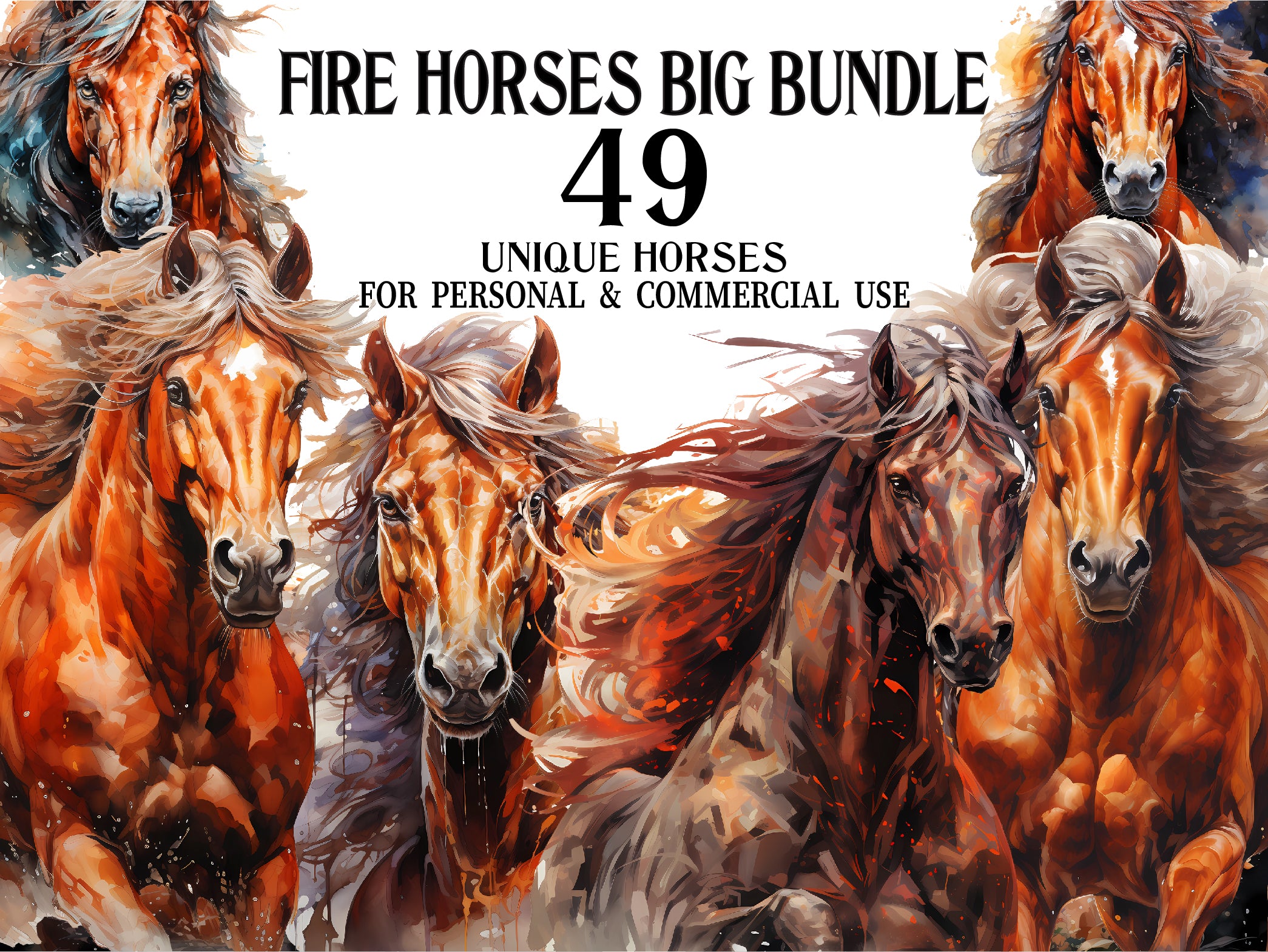 Fire Horses Clipart - CraftNest